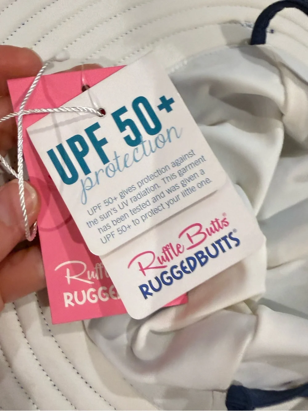 NWT Ruffle Butts Navy Swim Hat